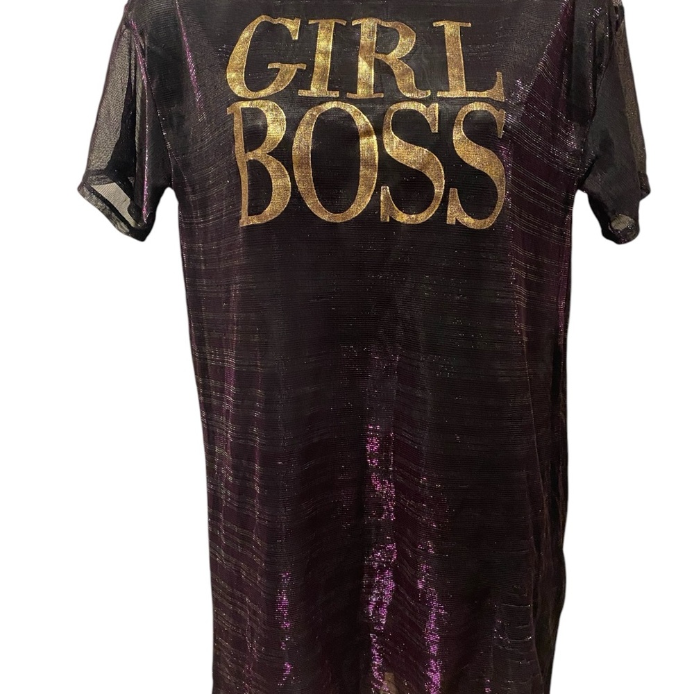 Gold and Purple 'Girl Boss' T-Shirt